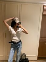 V-neck Lace Tee - Image 14