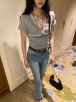 V-neck Lace Tee - Image 19