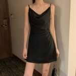 [Premium] Satin Drape Dress