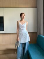 [Premium] Satin Drape Dress - Image 14