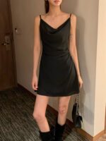 [Premium] Satin Drape Dress - Image 3