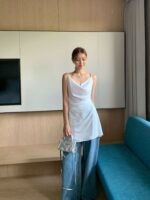 [Premium] Satin Drape Dress - Image 16