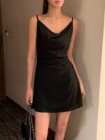 [Premium] Satin Drape Dress - Image 2