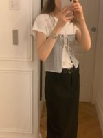 [Premium] OUNCE Lace Back Ribbon Sleeveless - Image 3