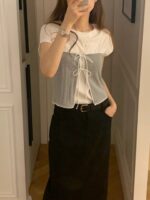 [Premium] OUNCE Lace Back Ribbon Sleeveless - Image 4