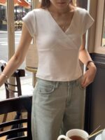 [Premium] OUNCE V Wrap Half Tee - Image 2