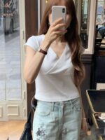 [Premium] OUNCE V Wrap Half Tee - Image 4