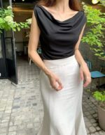 [Premium] Satin Irregular Top - Image 16
