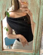 [Premium] Satin Irregular Top - Image 14