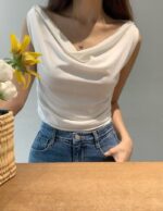 [Premium] Satin Irregular Top - Image 22