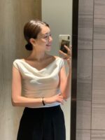 [Premium] Satin Irregular Top - Image 21