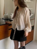 [Premium] Gentle Mood Tie Blouse - Image 9