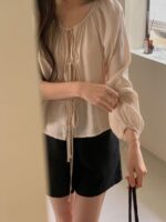 [Premium] Gentle Mood Tie Blouse - Image 7