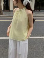 [Premium] Halter Linen Blouse - Image 13