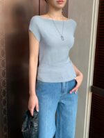 [Premium] Cloudline Off-Shoulder Knit Top - Image 18