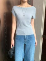 [Premium] Cloudline Off-Shoulder Knit Top - Image 17
