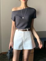 [Premium] Cloudline Off-Shoulder Knit Top - Image 2
