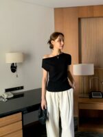 [Premium] Cloudline Off-Shoulder Knit Top - Image 13