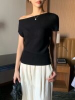 [Premium] Cloudline Off-Shoulder Knit Top - Image 11