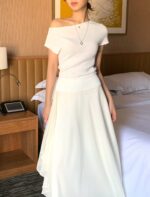 [Premium] Cloudline Off-Shoulder Knit Top - Image 26