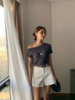 [Premium] Cloudline Off-Shoulder Knit Top - Image 7