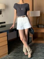 [Premium] Cloudline Off-Shoulder Knit Top - Image 6