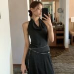 [Premium] French Halter Drape Vest