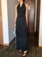 [Premium] French Halter Drape Vest - Image 8