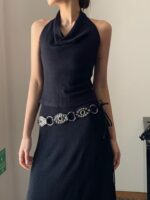 [Premium] French Halter Drape Vest - Image 7