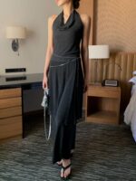 [Premium] French Halter Drape Vest - Image 9