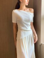[Premium] One Shoulder Irregular Top - Image 9
