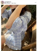 [Premium] Checked Wrinkle Shirt - Image 9