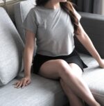 Rolled Crop Plain Tee - Image 4