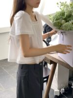 OUNCE Pure Lace Square Neck Blouse - Image 2
