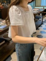 OUNCE Pure Lace Square Neck Blouse - Image 4