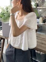 OUNCE Pure Lace Square Neck Blouse - Image 5