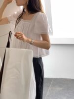 OUNCE Pure Lace Square Neck Blouse - Image 6