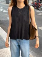 OUNCE Pleats Flare Sleeveless Top - Image 2