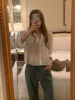 OUNCE Mellow Frill Crop Blouse - Image 3