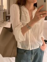 OUNCE Mellow Frill Crop Blouse - Image 7