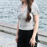 V-Neck Broderie Tee - Image 2