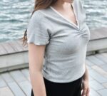 V-Neck Broderie Tee - Image 4