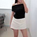 A Cut Denim Skirt - Image 15