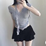 Choker Lace Vneck Tee