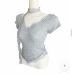 Choker Lace Vneck Tee - Image 2