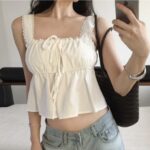 French Lace Bow Top