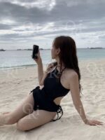 Side Cut-out Ruched One Piece - Image 9