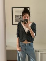 [Premium] OUNCE Mia Deep V Seamless Cardigan - Image 3