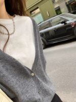 [Premium] OUNCE Mia Deep V Seamless Cardigan - Image 11
