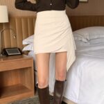 [PREMIUM] Asymmetric Ruched Mini Skirt